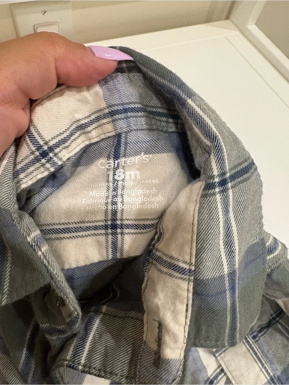 Carter's Blue & Gray Plaid Button-Down Shirt